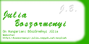 julia boszormenyi business card