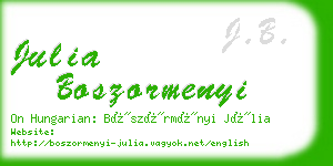 julia boszormenyi business card